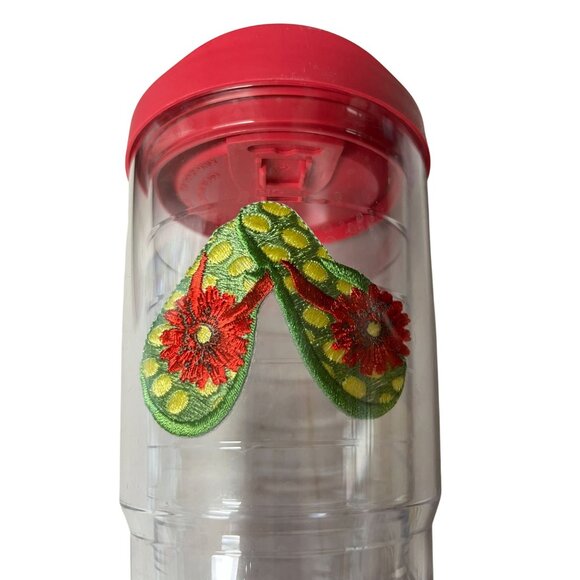 Tervis 24oz Tumbler Flip Flops Insulated Cup Red Lid Travel Mug Made in USA - Picture 2 of 10